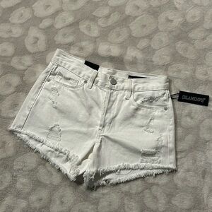 NWT Blank NYC Distressed White Jean Shorts Size 25 Button Fly